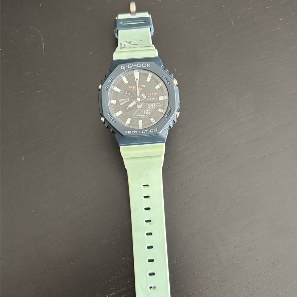 G-Shock Green Strap Blue Case Men's Watch